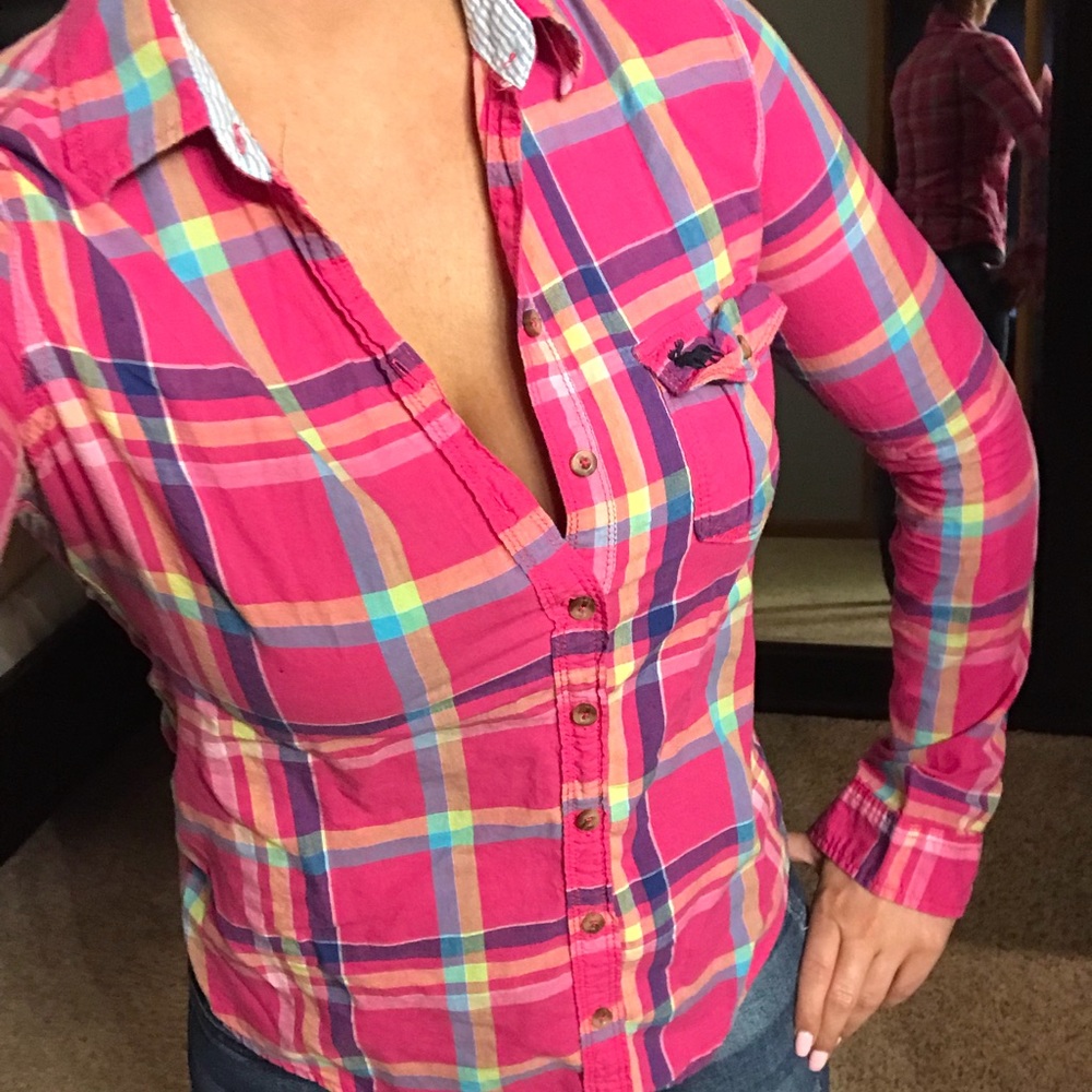 Pink plaid Abercrombie&Fitch longsleeve button up